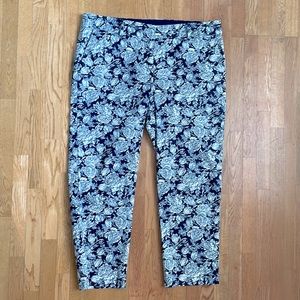 Ann Taylor Cambridge Crop pants navy floral 12